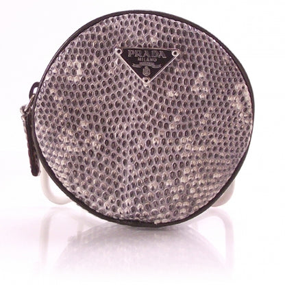 Prada Lizard Coin Pouch Purse Grey 1 of 9