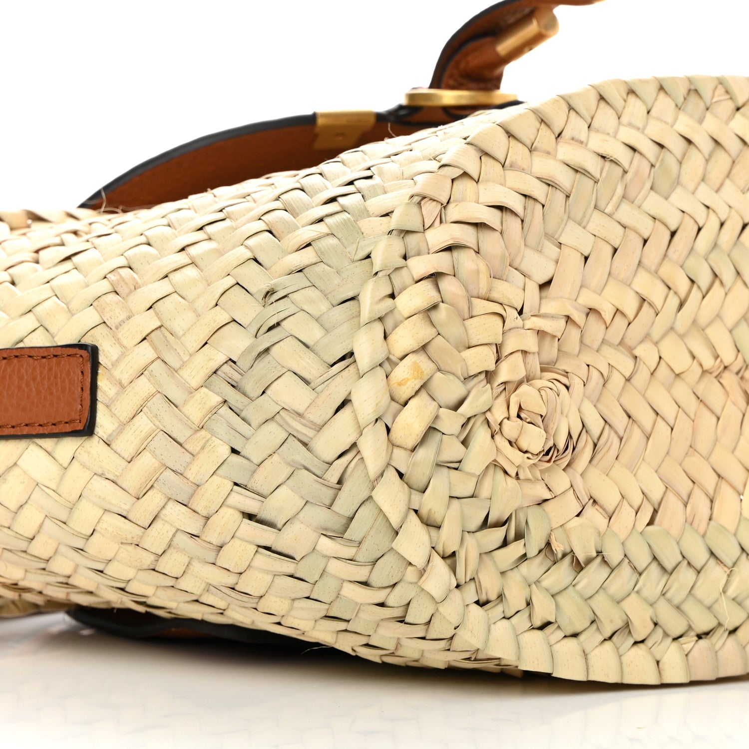 Chloe Raffia Calfskin Marcie Basket Tan 10 of 15
