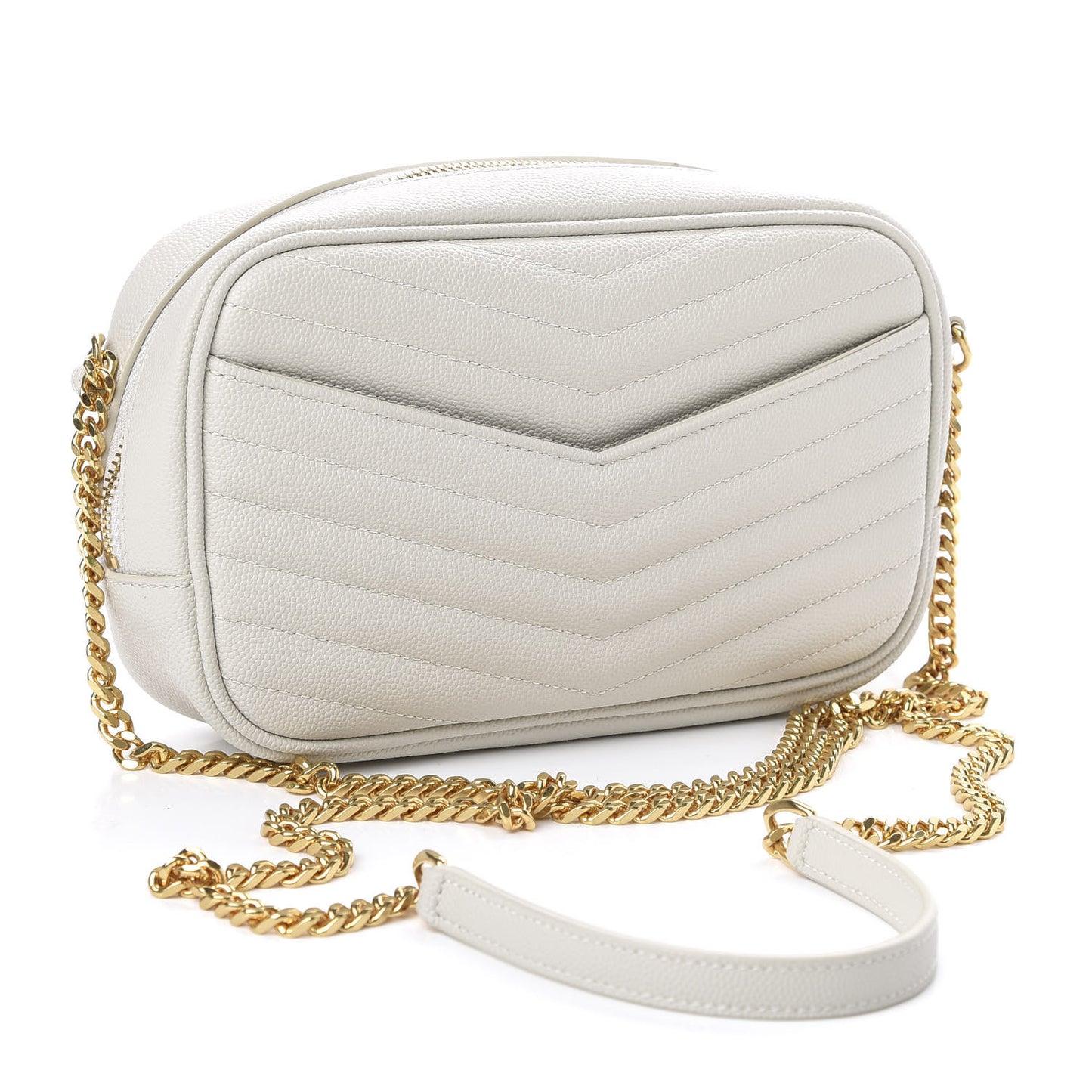 Grain De Poudre Matelasse Monogram Mini Lou Camera Bag Crema Soft