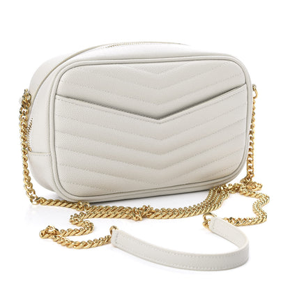 Saint Laurent Grain De Poudre Matelasse Monogram Mini Lou Camera Bag Crema Soft 3 of 9