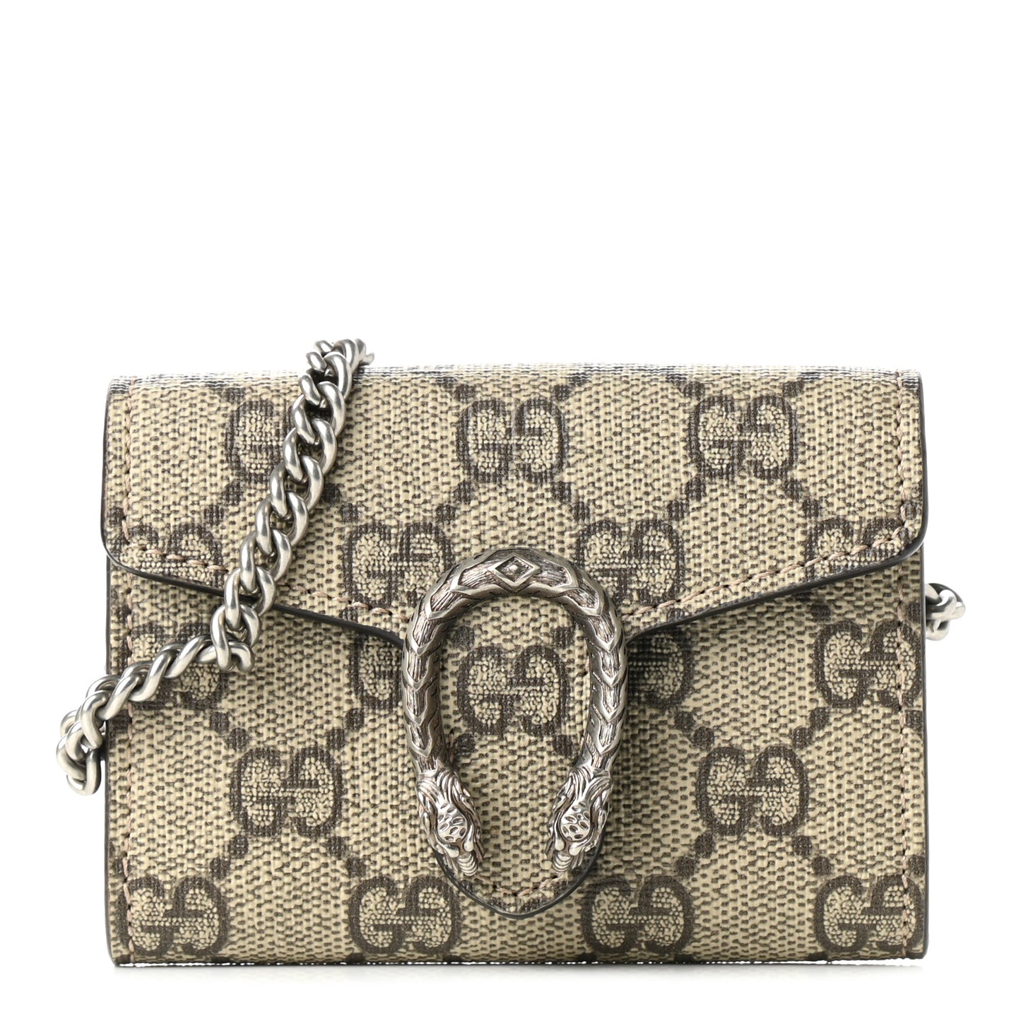 GG Supreme Monogram Dionysus Coin Purse Taupe