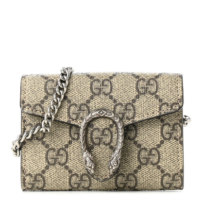 Gucci GG Supreme Monogram Dionysus Coin Purse Taupe 1 of 7