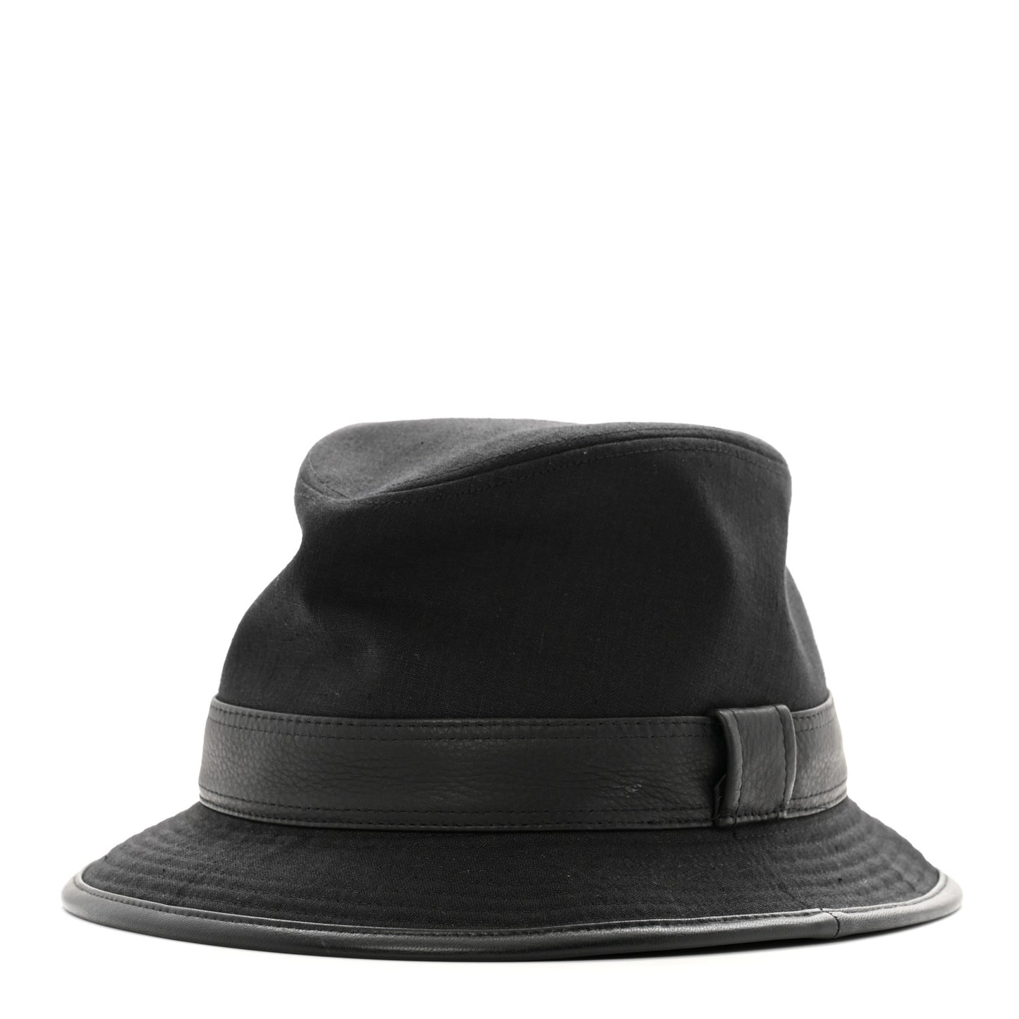 Linen Deerskin Fedora Hat 58 Black
