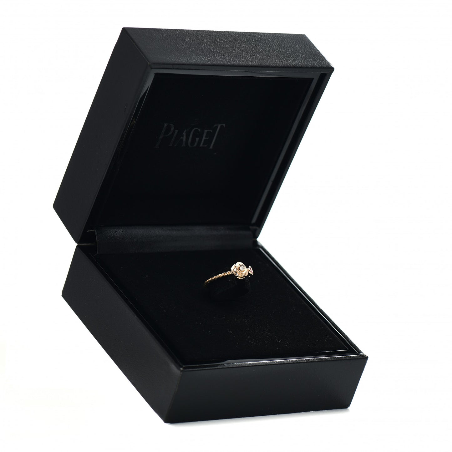 18K Rose Gold Diamond Pink Sapphire Rose Ring 51 5.75