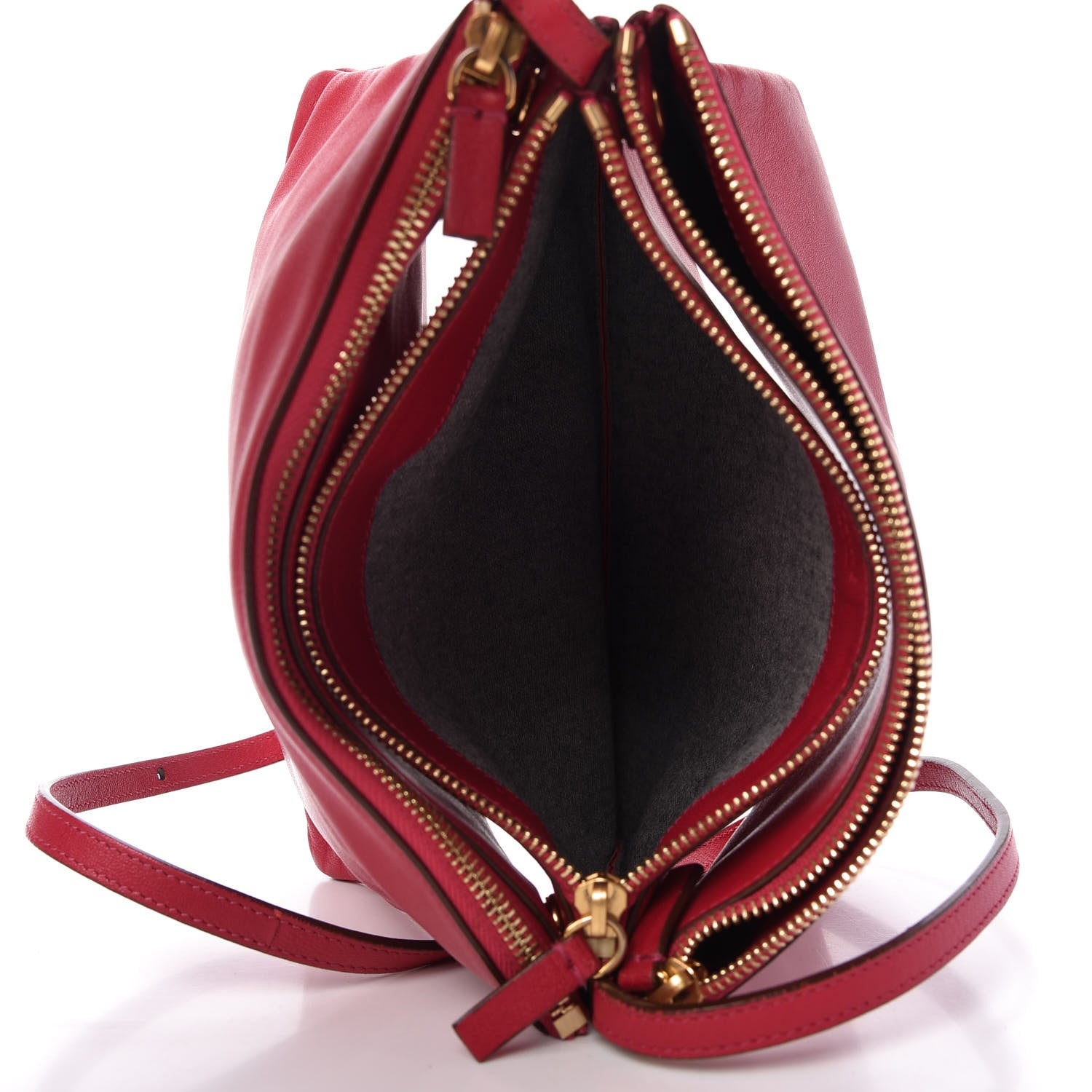Celine Lambskin Large Trio Crossbody Bag Fuchsia 6 of 14