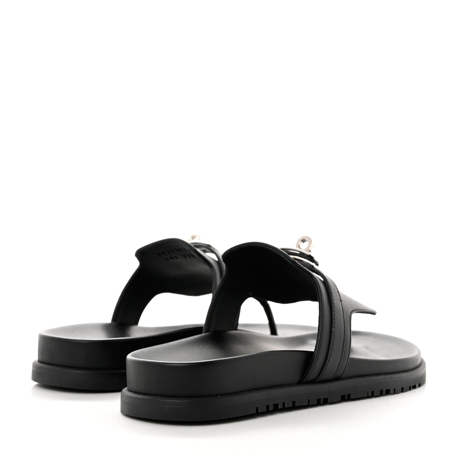 Hermes Calfskin Womens Empire Sandals 38 Black 4 of 9