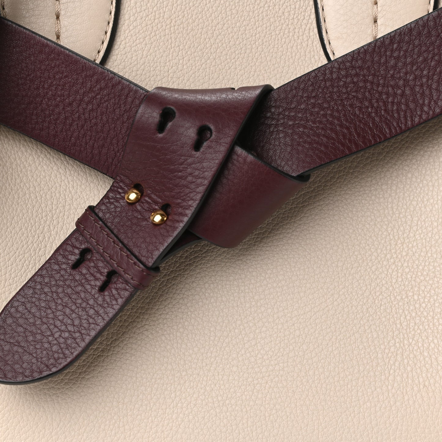 Soft Grain Calfskin Medium Belt Bag Ivory Mahogany Red