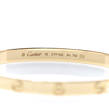 Cartier 18K Yellow Gold LOVE Bracelet 18 4 of 6