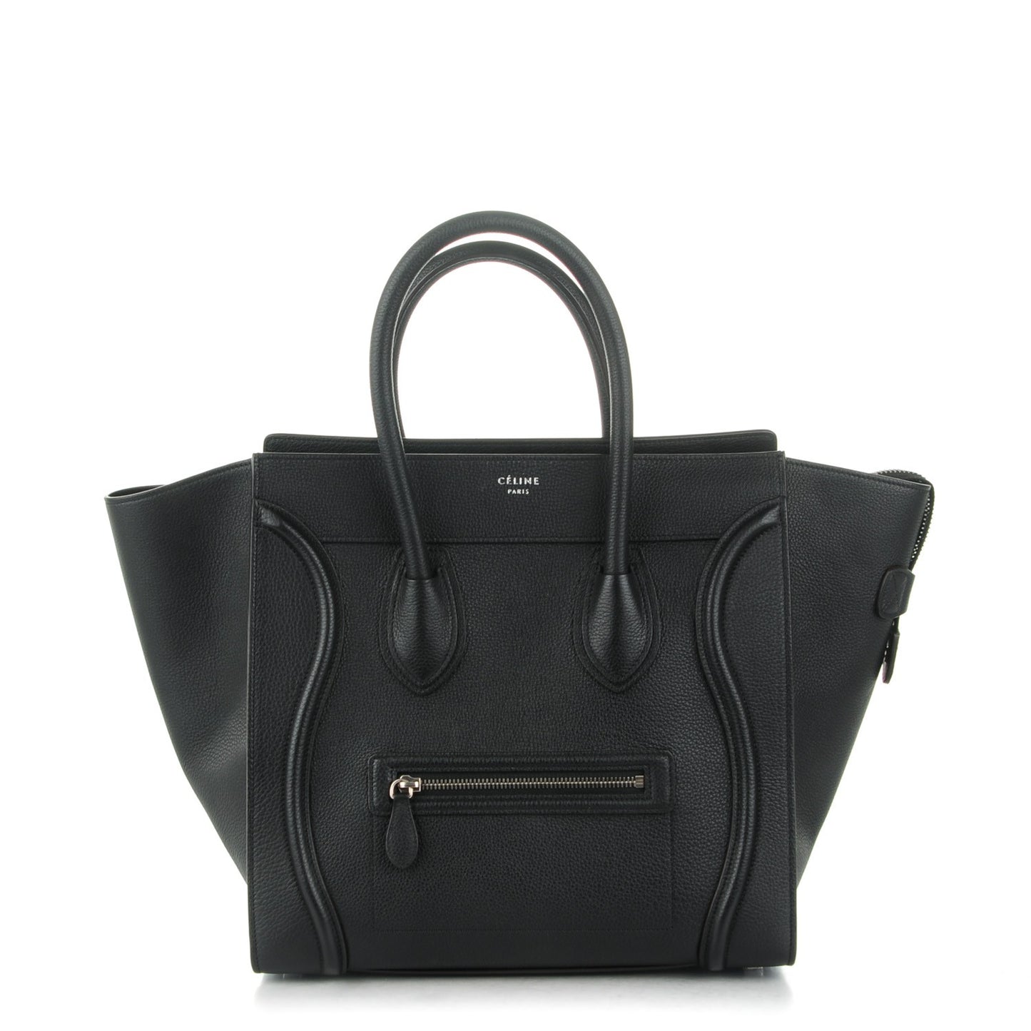 Drummed Calfskin Mini Luggage Black