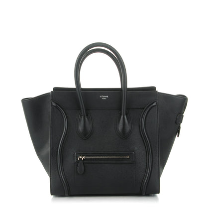 Celine Drummed Calfskin Mini Luggage Black 1 of 8