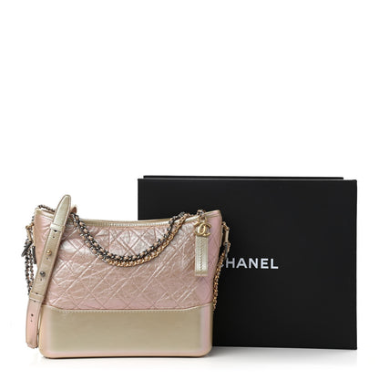Chanel Iridescent Aged Calfskin Quilted Medium Gabrielle Hobo Light Pink 10 of 10