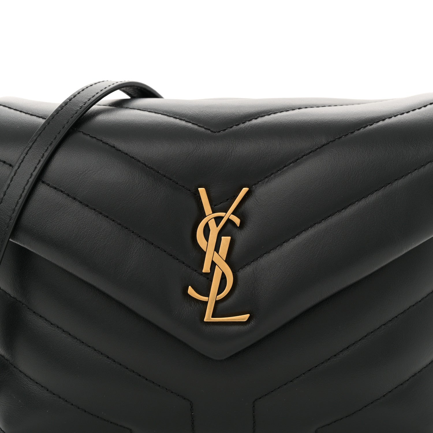 Saint Laurent Calfskin Y Quilted Monogram Toy Loulou Crossbody Bag Black 8 of 11