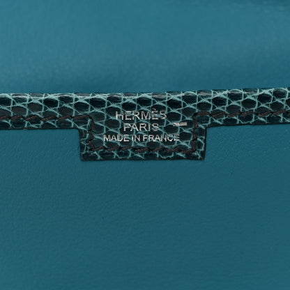 Hermes Swift Lizard Jige Elan Touch Duo Clutch Bleu Paon Mykonos 7 of 7