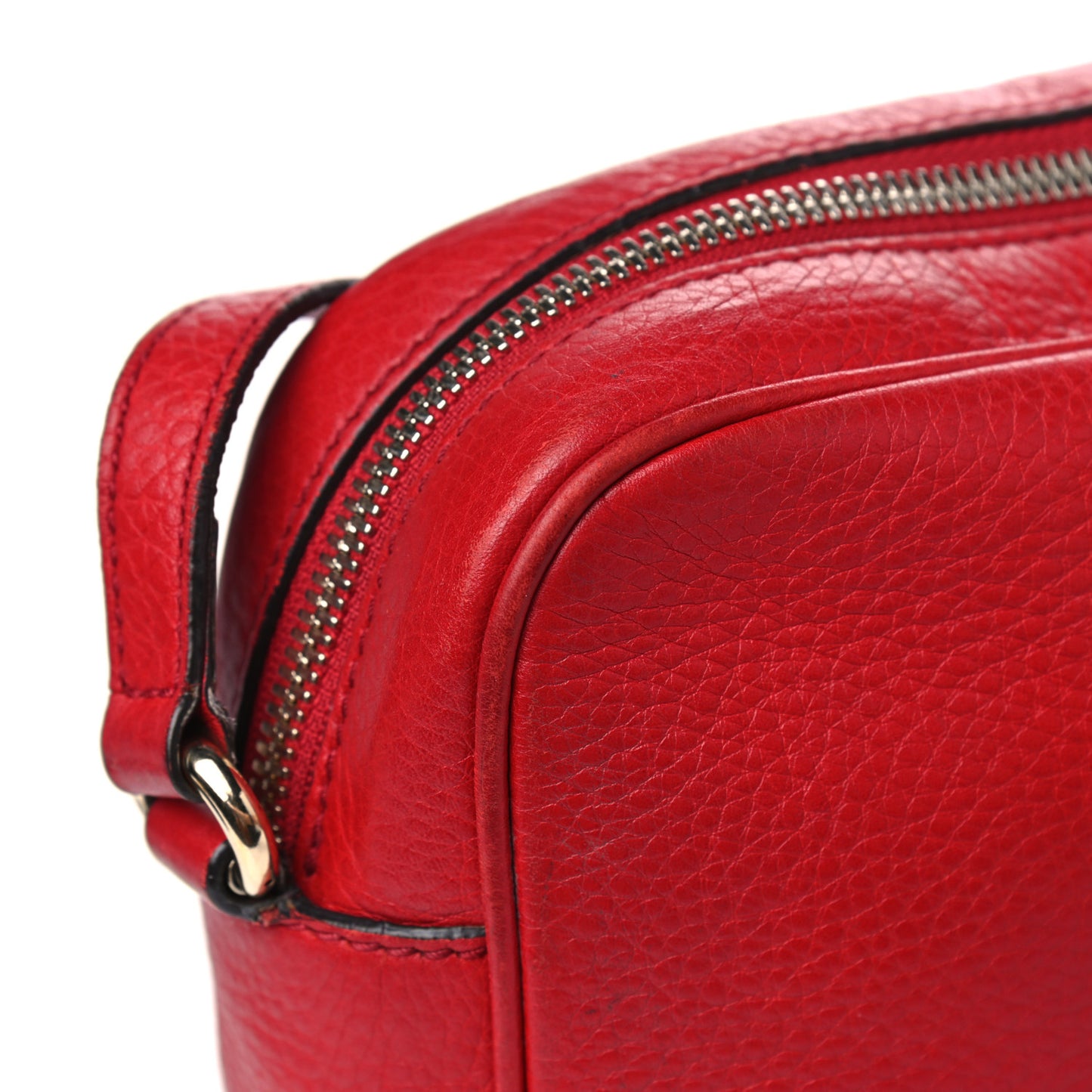 Pebbled Calfskin Small Soho Disco Bag Tabasco Red