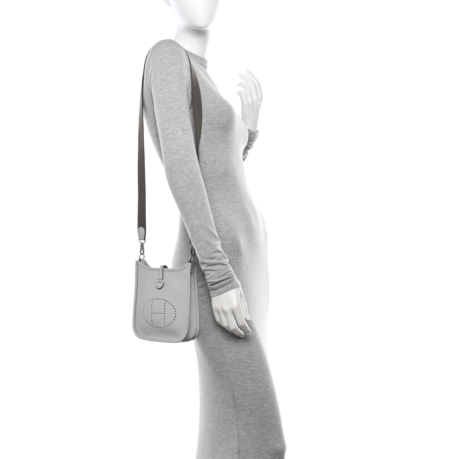 Hermes Taurillon Clemence Amazone Evelyne TPM Gris Perle Etain 2 of 10