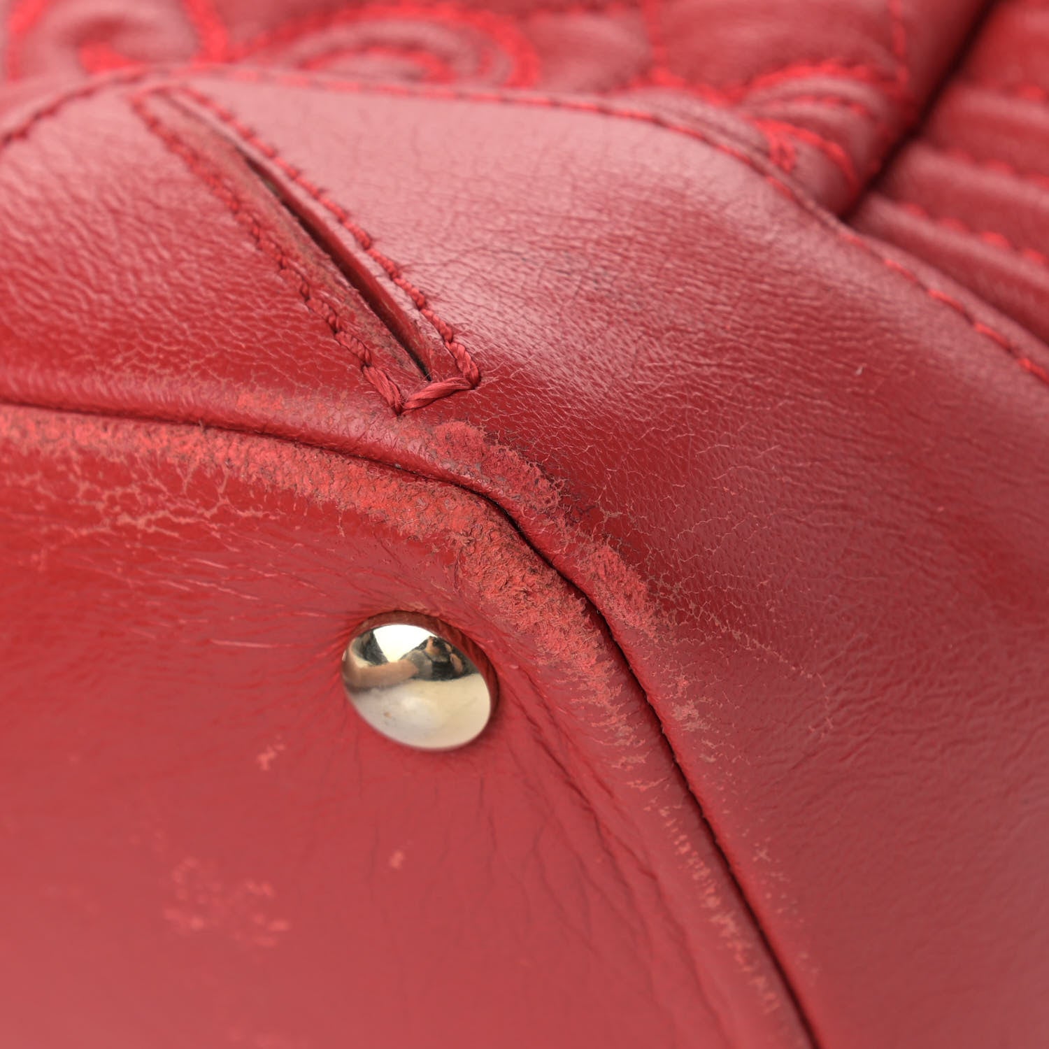 Versace Barocco Quilted Nappa Altea Vanitas Satchel Red 8 of 22