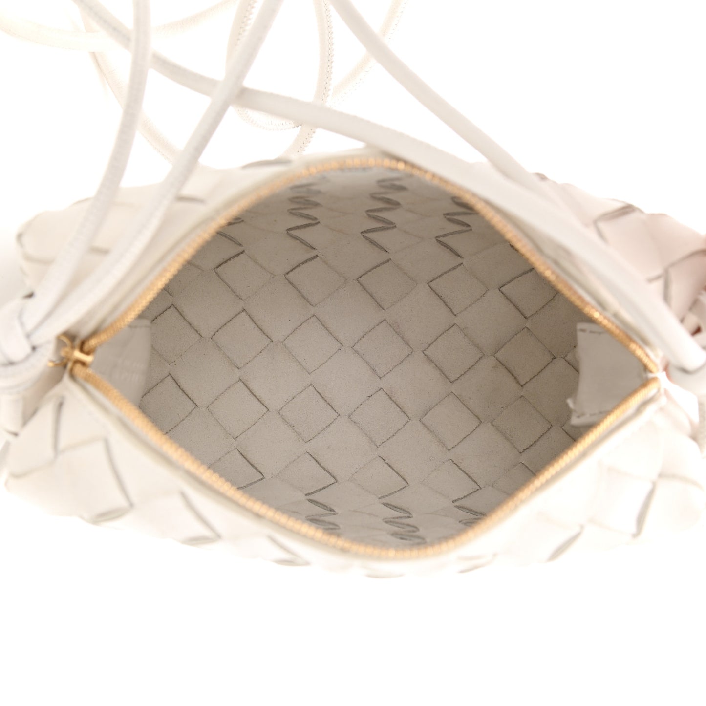 Nappa Intrecciato Mini Loop Camera Bag White