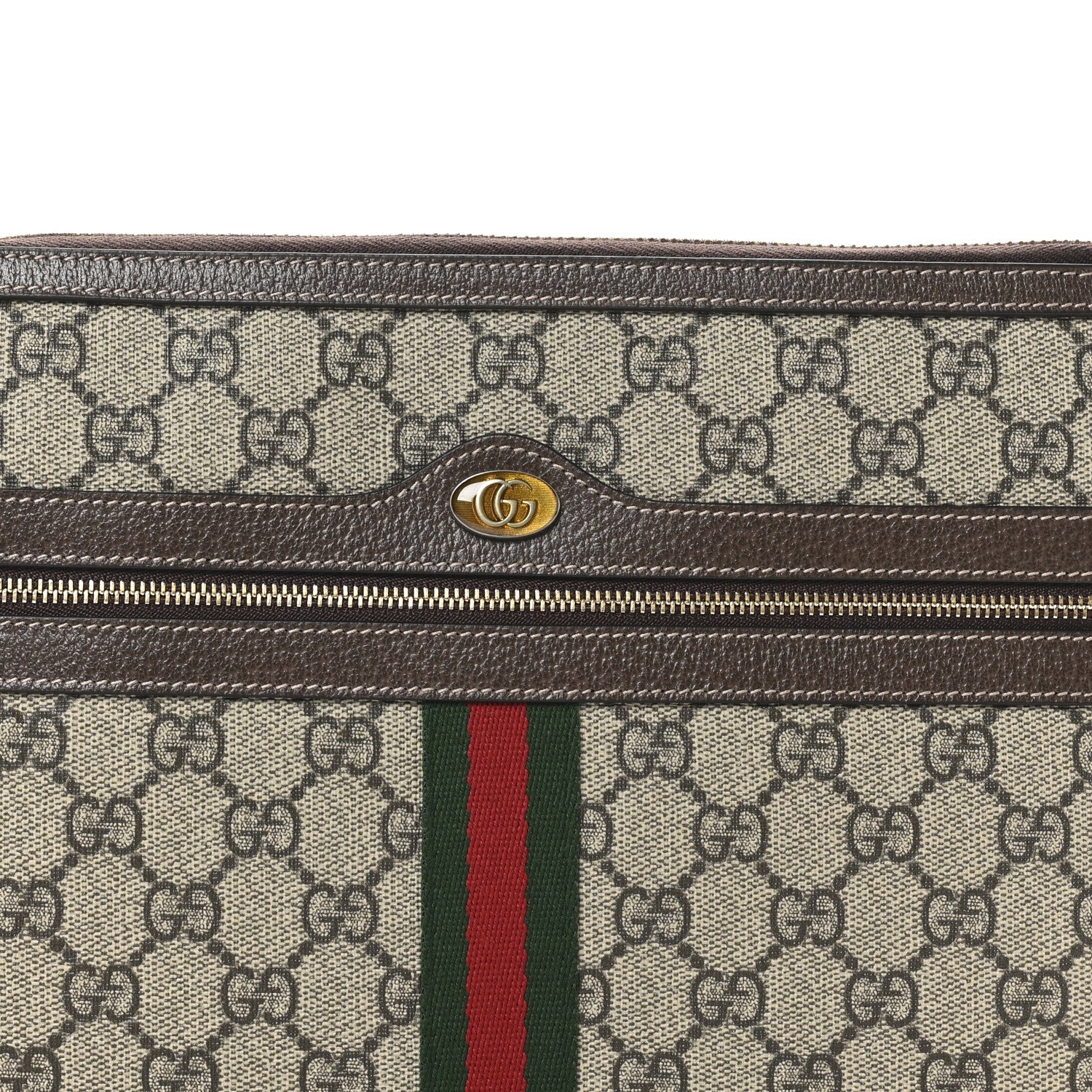 Gucci GG Supreme Monogram Large Ophidia Pouch Clutch Brown 8 of 8