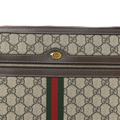 Gucci GG Supreme Monogram Large Ophidia Pouch Clutch Brown 8 of 8