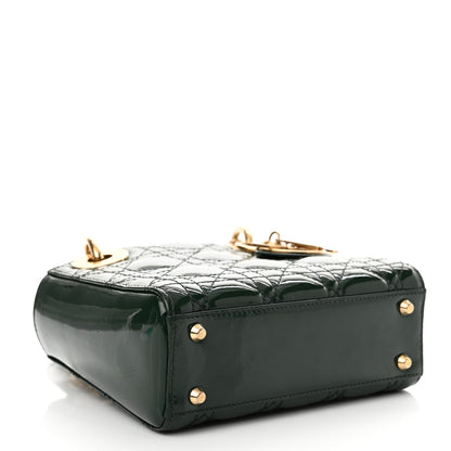 Christian Dior Patent Cannage Mini Lady Dior Pine Green 4 of 11