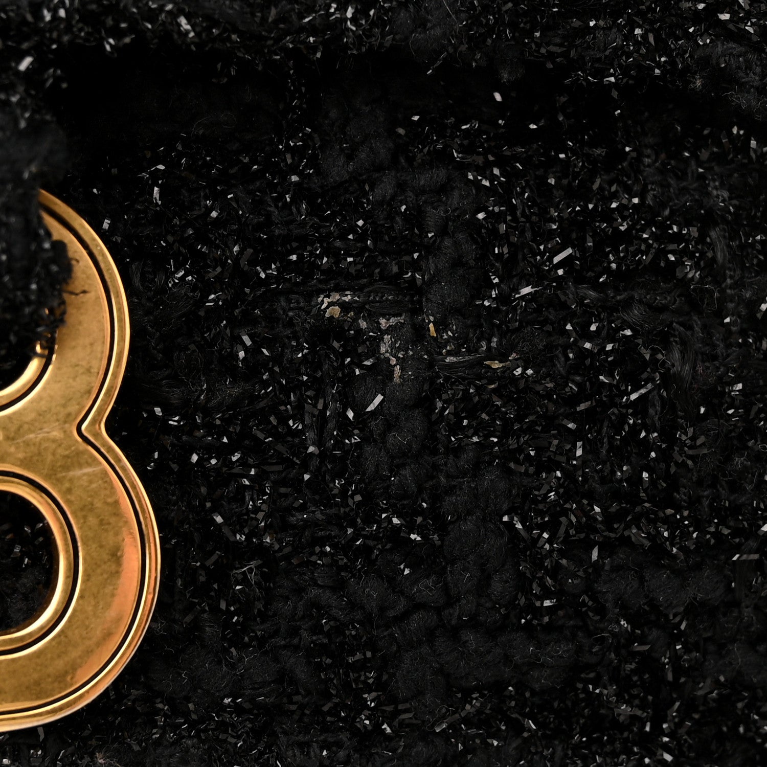 Balenciaga Metallic Tweed Boucle Quilted Small Crush Chain Bag Black 11 of 12