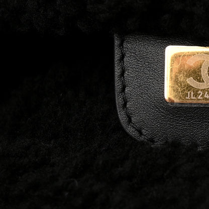 Chanel Shearling Aged Lambskin Quilted Small Chanel 22 Black 8 of 11