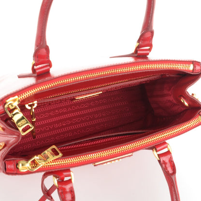 Prada Saffiano Vernice Mini Galleria Double Zip Tote Rosso 5 of 7