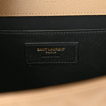 Saint Laurent Grain De Poudre Textured Mixed Matelasse Medium Triquilt Monogram Satchel Dark Latte 6 of 12