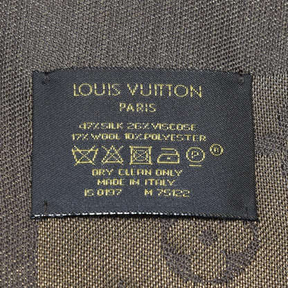 Louis Vuitton Silk Lurex Wool Monogram Shine Shawl Brown 5 of 5