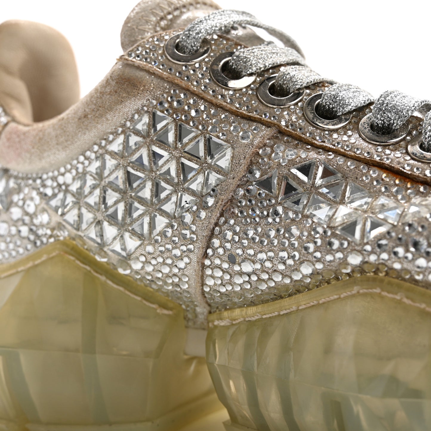 Crystal Womens Diamond F Low Top Sneaker 37