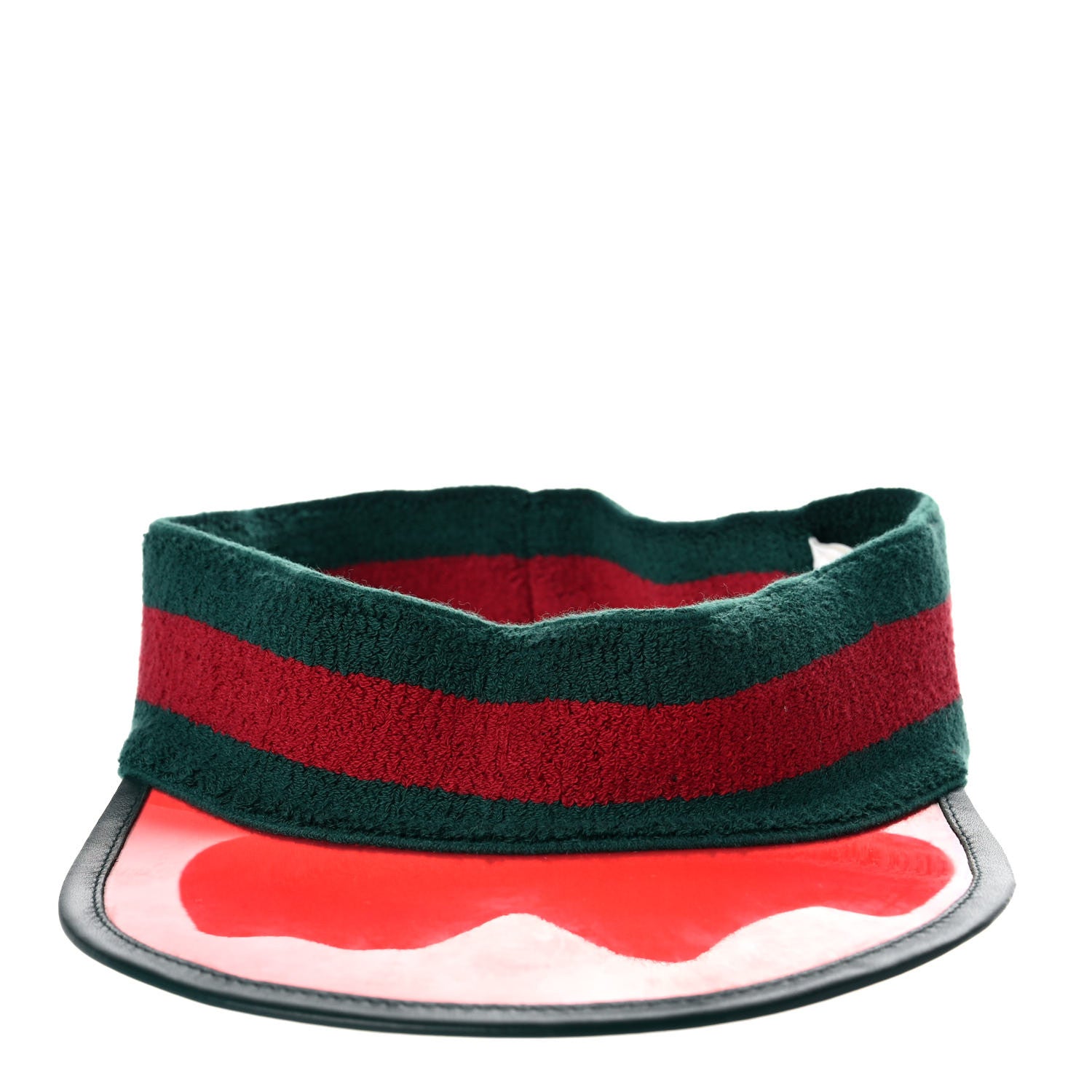 Gucci Vinyl Web Visor M Green Red 6 of 11