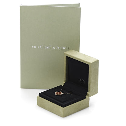 Van Cleef & Arpels 18K Yellow Gold Carnelian Vintage Alhambra Pendant Necklace 7 of 7