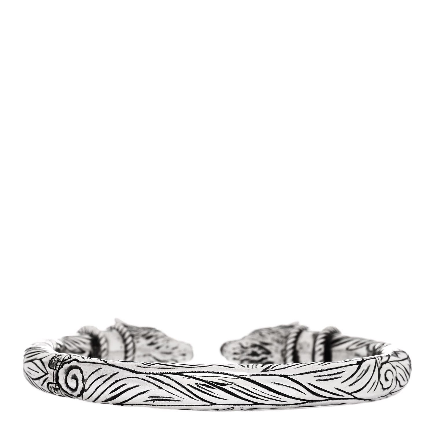 Gucci Sterling Silver Anger Forest Wolf Cuff Bracelet 2 of 7