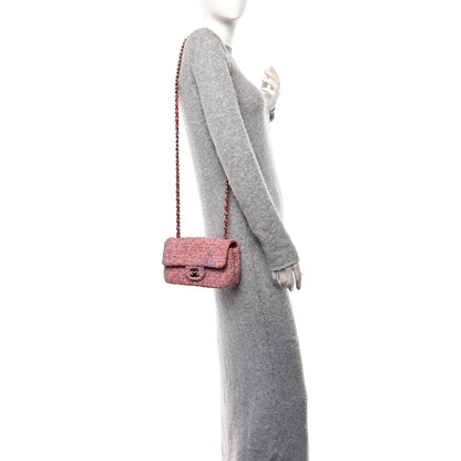 Chanel Tweed Quilted Mini Rectangular Flap Pink Orange White 2 of 15