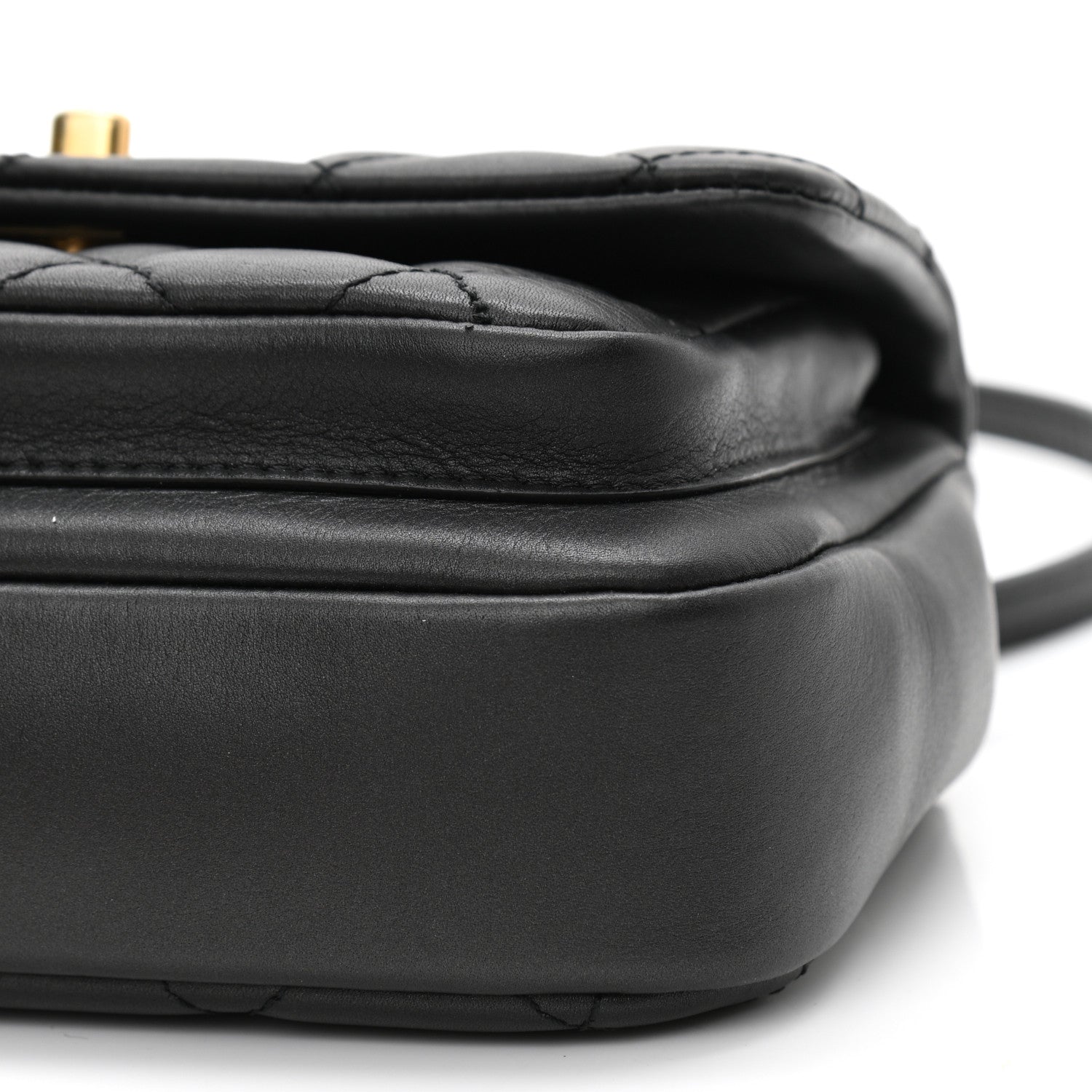 Chanel Calfskin Quilted Top Handle Flap Black 10 of 11