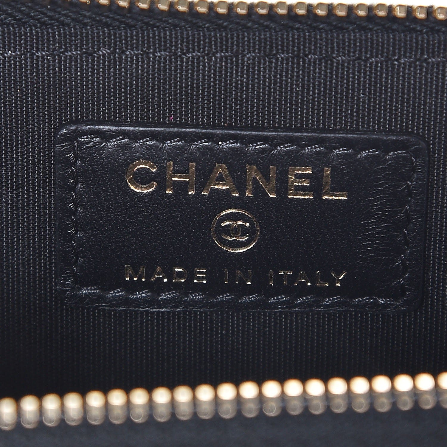 Chanel Lambskin Camellia Embossed Key Holder Case Black Gold 6 of 8