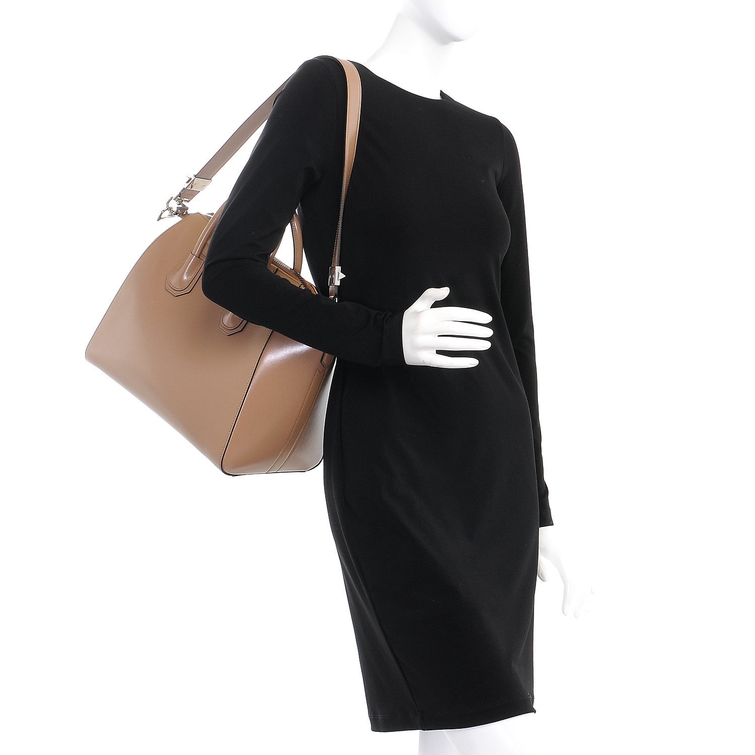 Givenchy Shiny Lord Calfskin Medium Antigona Dark Beige 2 of 9