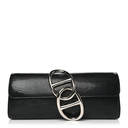 Hermes Lizard Egee Clutch Black 1 of 9