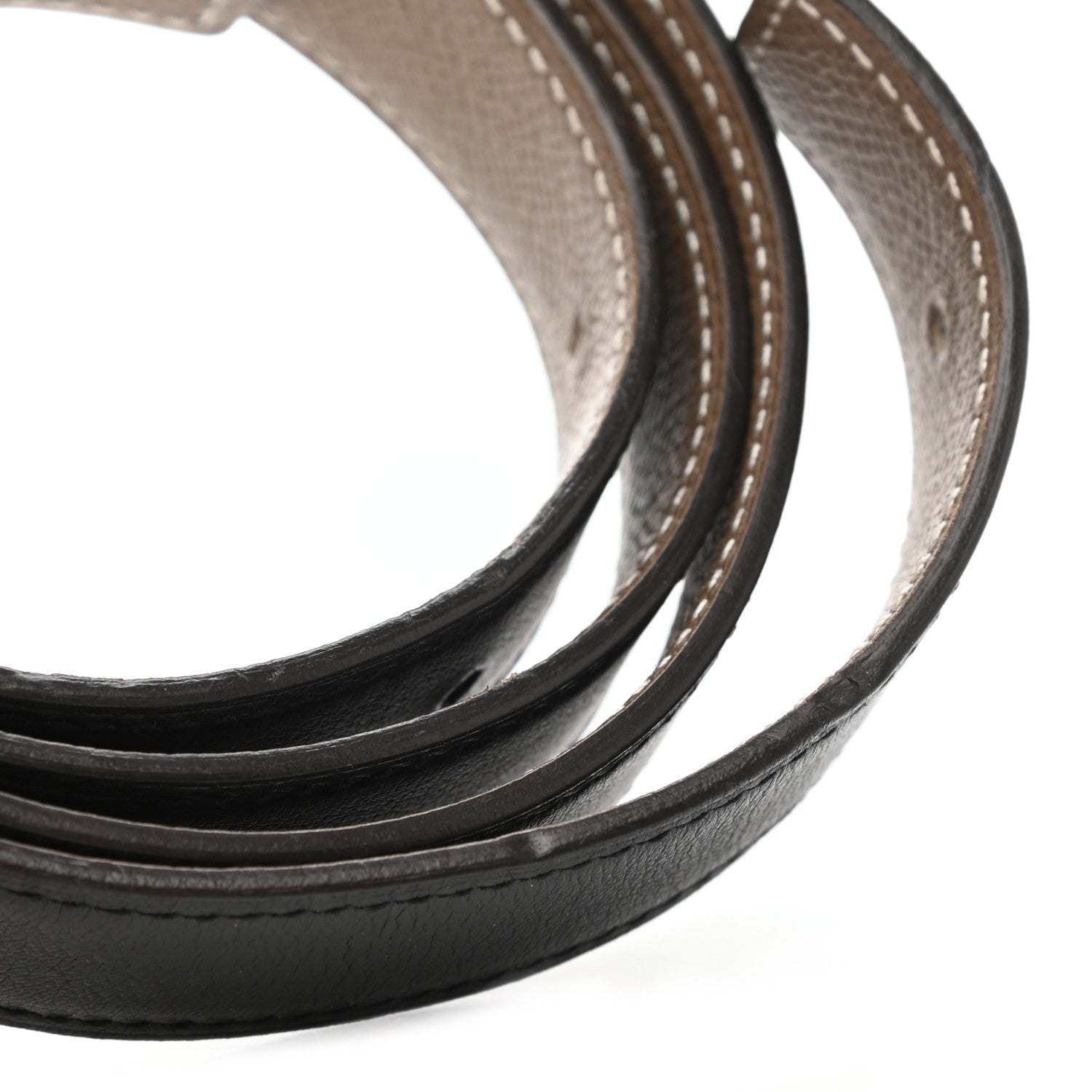 Hermes Swift Epsom 24mm Belt Strap 95 Black Etoupe 6 of 7