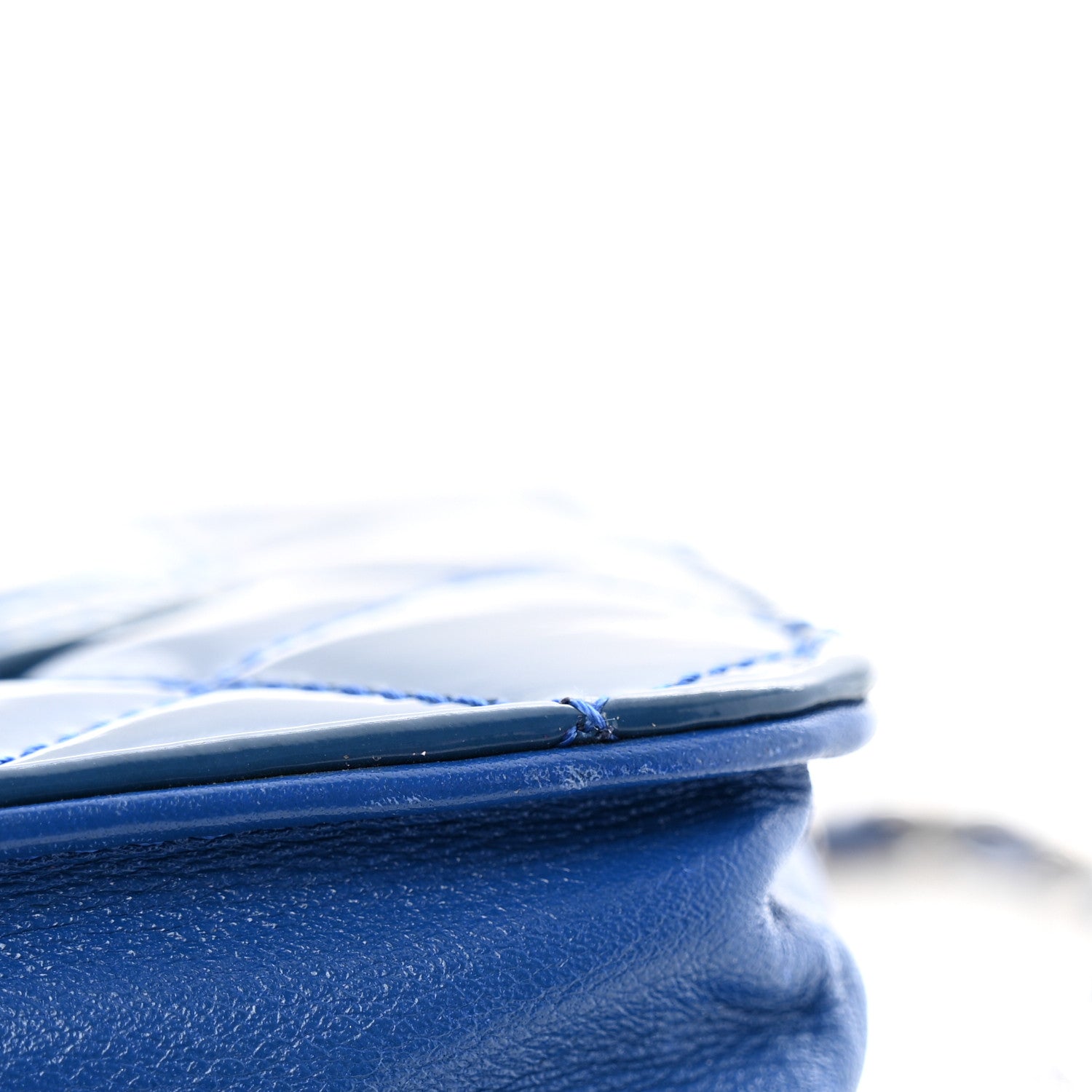 Chanel Patent Quilted Wallet On Chain WOC Dark Blue 14 of 15