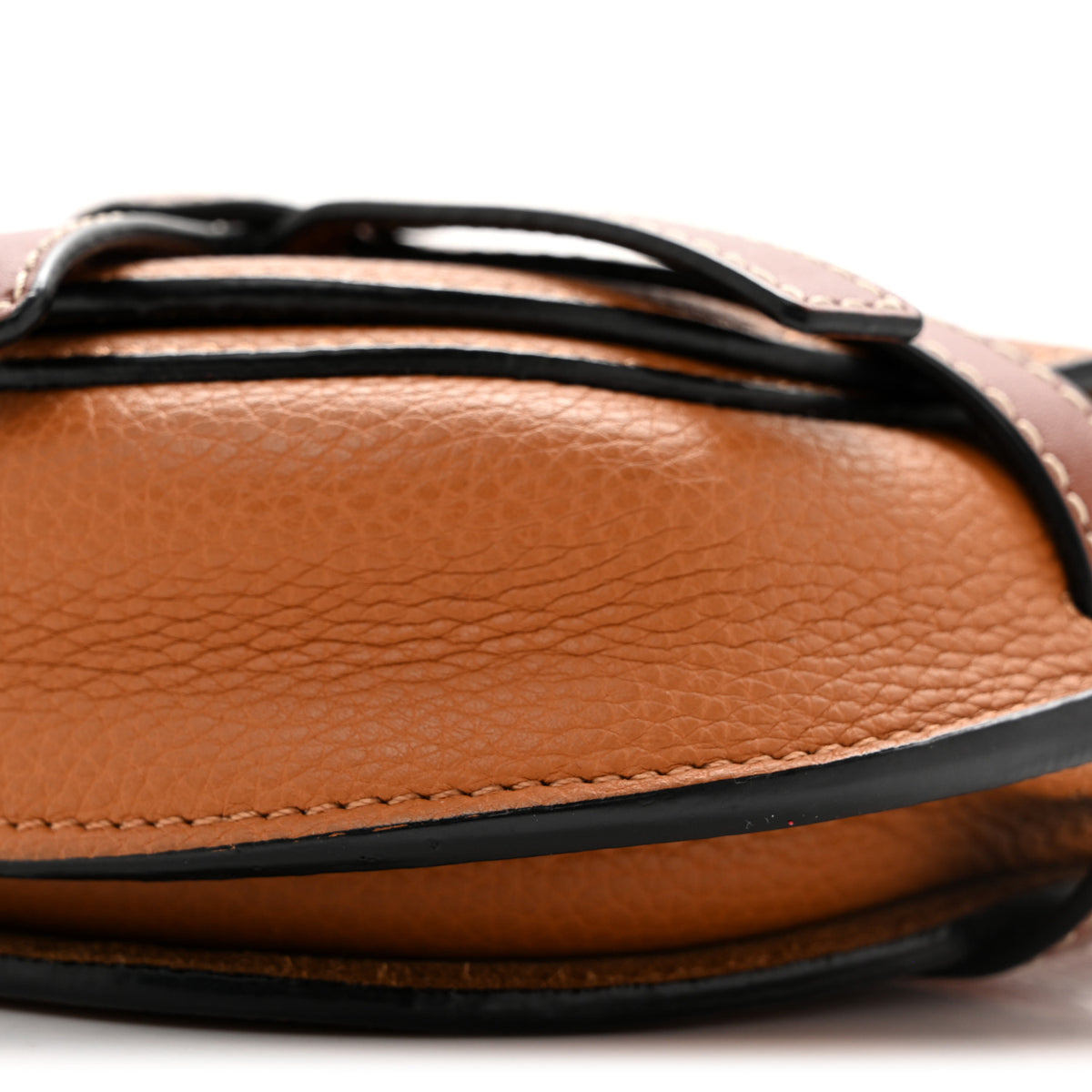 Grained Calfskin Mini Gate Crossbody Bag Caramel Pecan