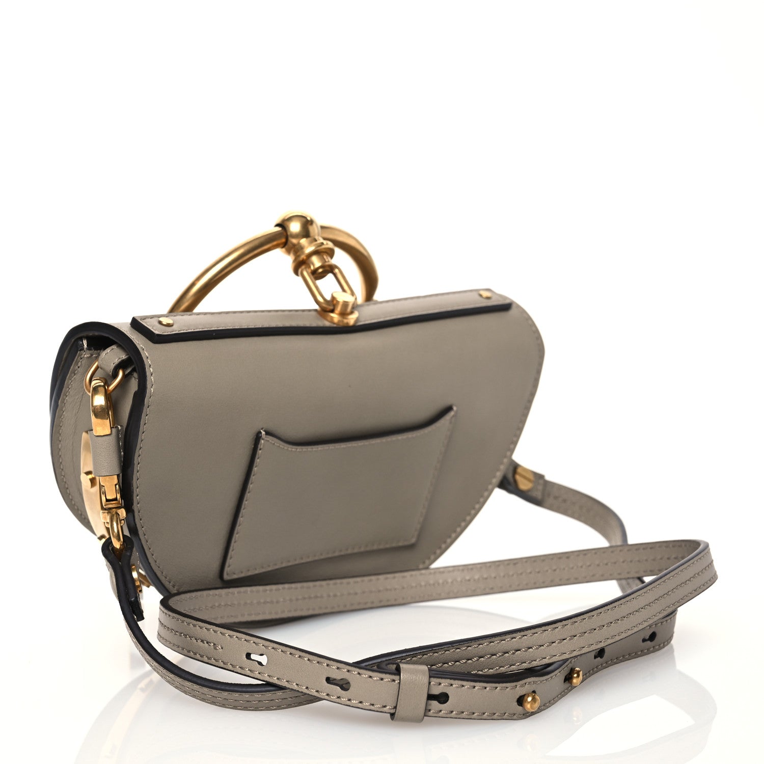 Chloe Calfskin Small Nile Bracelet Minaudiere Bag Motty Grey 3 of 14