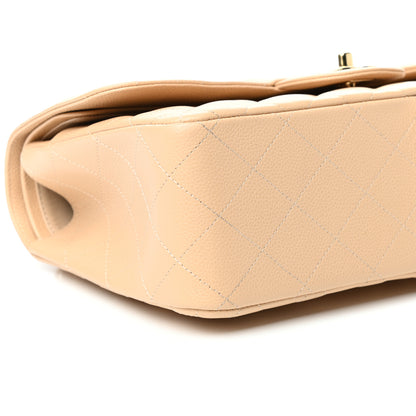 Chanel Caviar Quilted Jumbo Double Flap Beige Clair 9 of 10