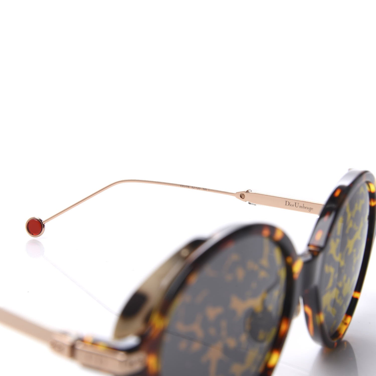 Christian Dior Acetate Leaf Print Umbrage Round Sunglasses Pink Foliage 6 of 9