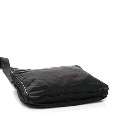 Prada Tessuto Nylon Saffiano Flat Messenger Bag Black 3 of 4