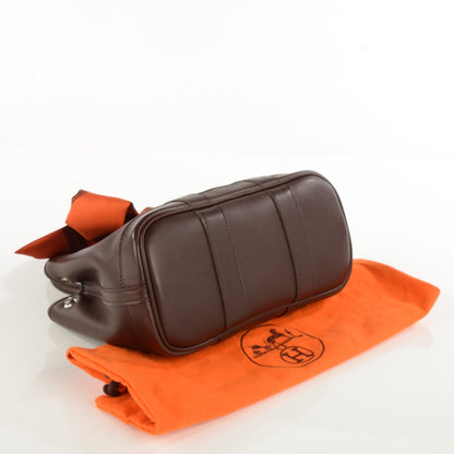 Hermes Swift Leather Bolduc Twilly Garden Party TTPM Tote Chocolate 4 of 9