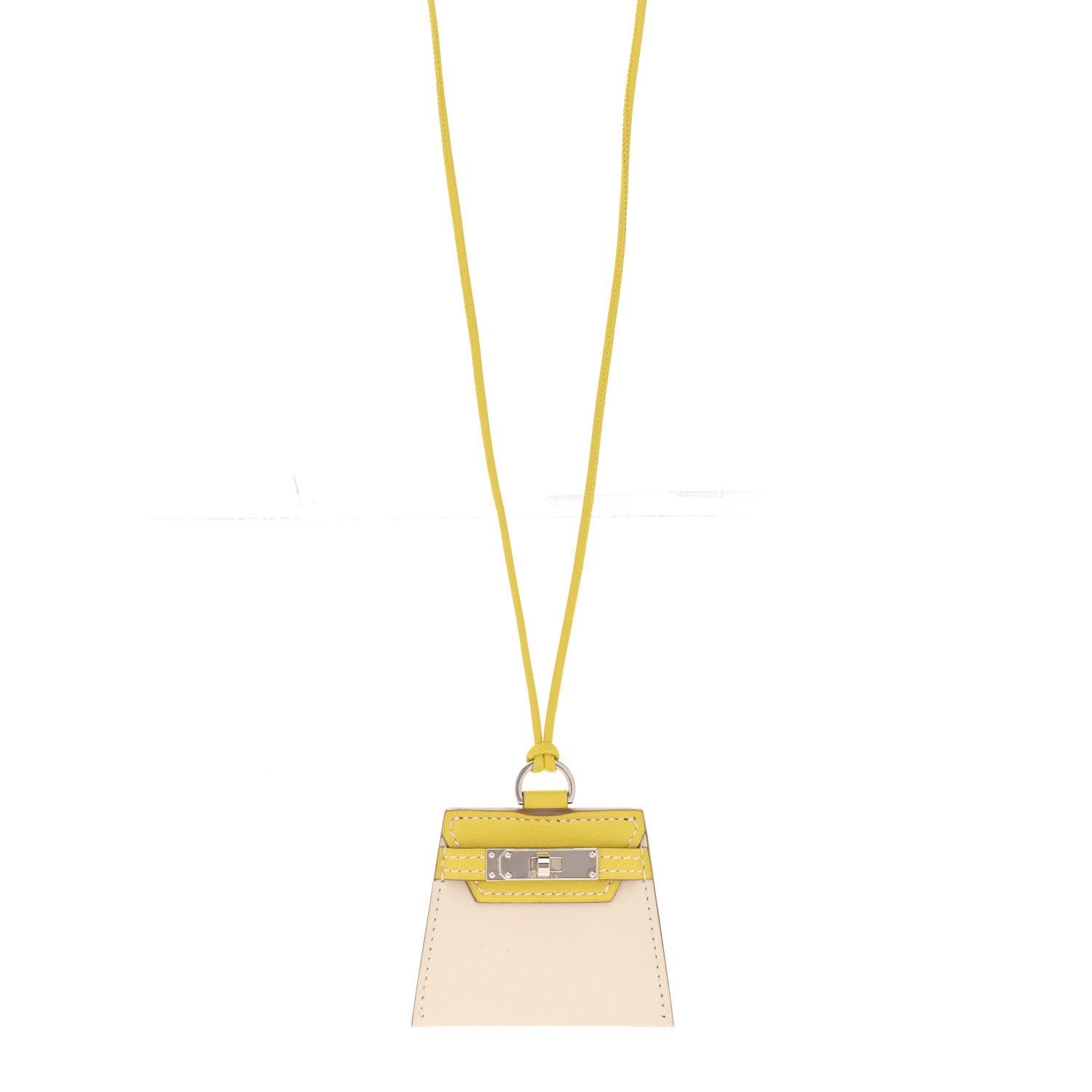 Hermes Swift Monpetit Small Kelly Pendant Necklace Nata Lime 1 of 6