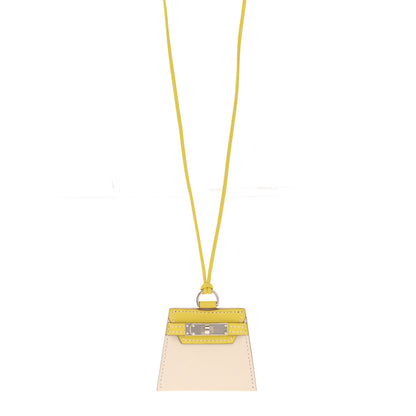 Hermes Swift Monpetit Small Kelly Pendant Necklace Nata Lime 1 of 6