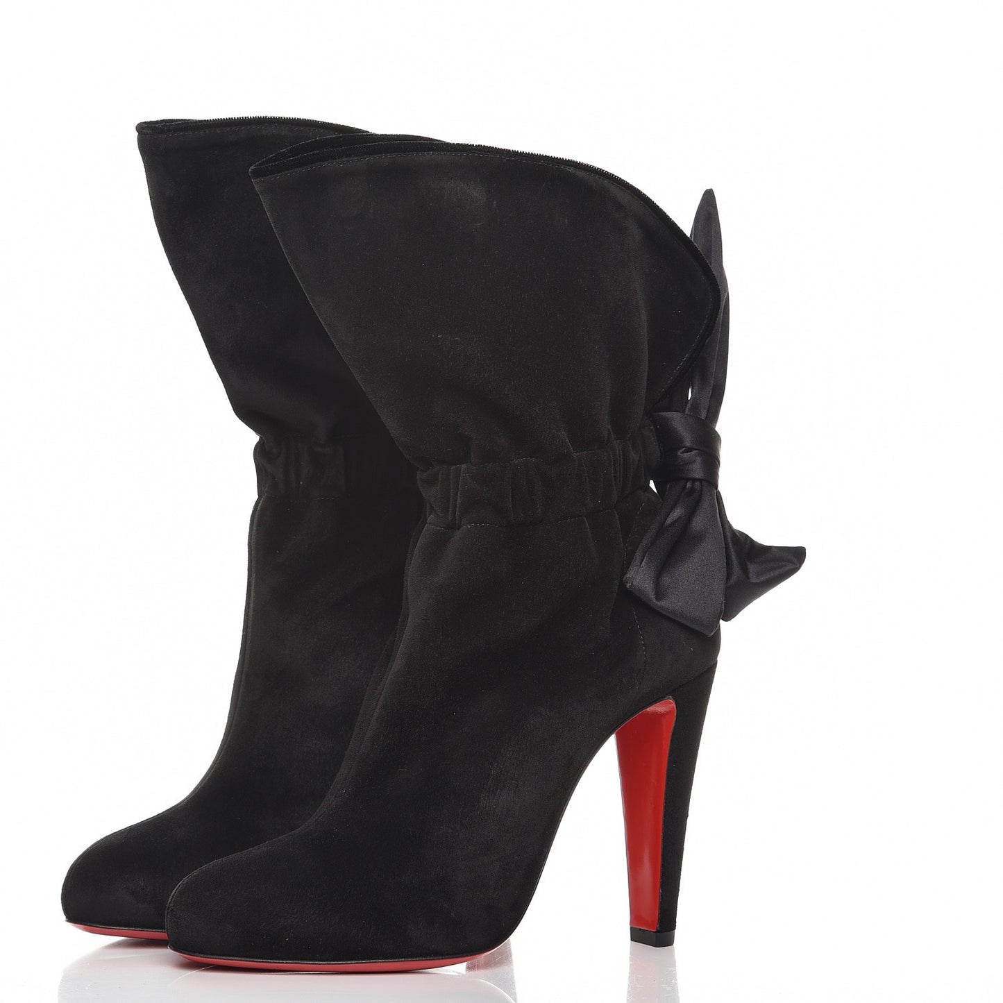 Suede Crepe Satin Velvet Kristofa 100 Booties 39 Black