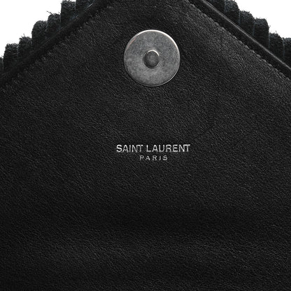 Saint Laurent Calfskin Fringe Small Monogram Satchel Black 6 of 9